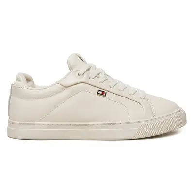 Sneakersy Tommy Hilfiger Icon Court Sneaker Flag FW0FW08327 Écru