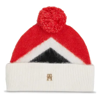 Čepice Tommy Hilfiger Th Evening Pompom Beanie Argyle AW0AW15305 Červená