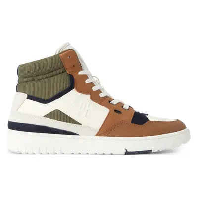 Sneakersy Tommy Hilfiger Th Basket Better Midcut Lth Mix FM0FM04793 Hnědá