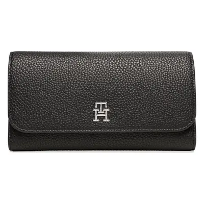 Velká dámská peněženka Tommy Hilfiger Th Emblem Large Flap Wallet AW0AW14888 Černá