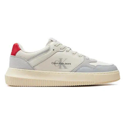 Sneakersy Calvin Klein Jeans Chunky Cupsole Mix Ml Btw YM0YM00907 Écru