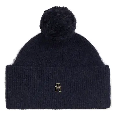 Čepice Tommy Hilfiger Th Evening Pompom Beanie AW0AW15390 Tmavomodrá