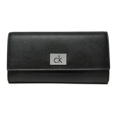 Velká dámská peněženka Calvin Klein Ck Plaque Large Trifold K60K612839 Černá