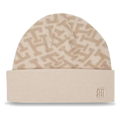 Čepice Tommy Hilfiger Monogram All Over Beanie AW0AW15327 Béžová