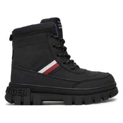 Turistická obuv Tommy Hilfiger Stripes Fur Boot T3X5-33713-1487 S Černá