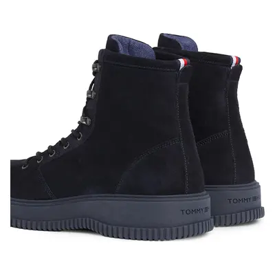 Kotníková obuv Tommy Hilfiger Th Everyday Class W Suede Hooks FM0FM04762 Modrá