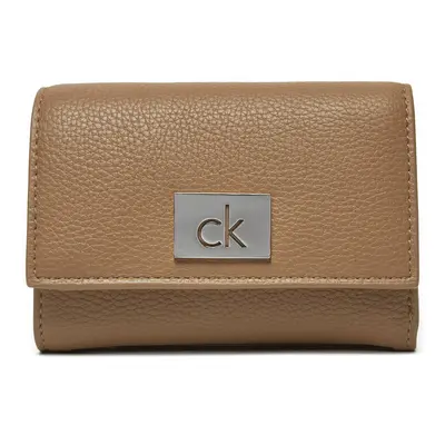 Malá dámská peněženka Calvin Klein Ck Plaque Small Trifold W/Zip K60K612834 Šedá