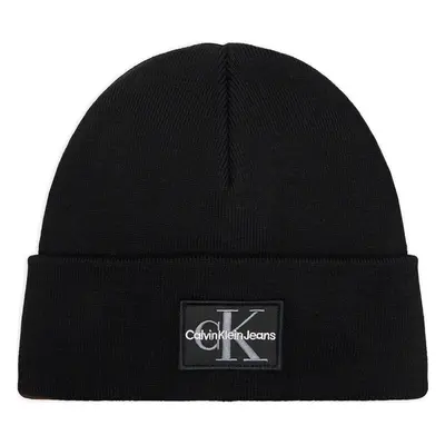 Čepice Calvin Klein Jeans Mono Logo Patch Beanie K50K512148 Černá