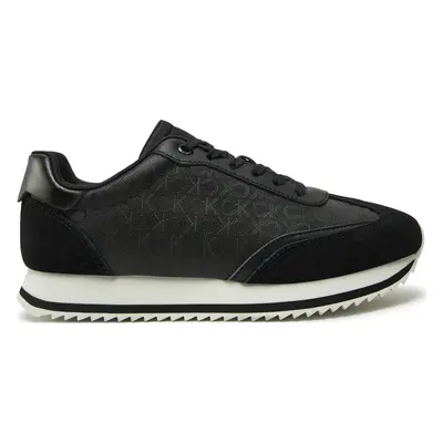 Sneakersy Calvin Klein Runner Lace Up - Mono Mix HW0HW02294 Černá