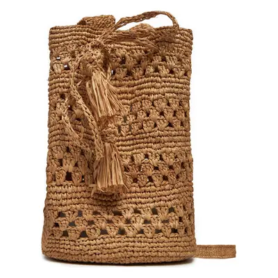 Kabelka Manebi Handcrafted Raffia Beach Bucket Weaving V 2.2 AO Hnědá