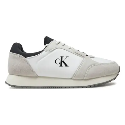 Sneakersy Calvin Klein Jeans Retro Sock Runner Mg Wmm YM0YM01152 Bílá