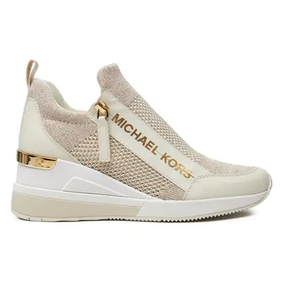 Sneakersy MICHAEL Michael Kors Wills Metallic Stretch Knit Trainer 43S3WIFS4D Béžová