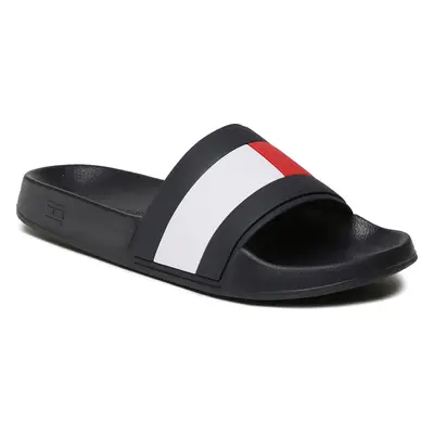 Nazouváky Tommy Hilfiger Rubber Th Flag Pool Slide FM0FM04236 Tmavomodrá