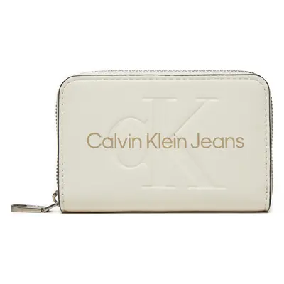 Malá dámská peněženka Calvin Klein Jeans Zip Around Mono K60K612255 Bílá