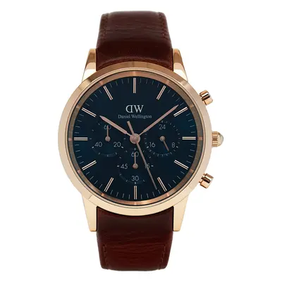 Hodinky Daniel Wellington Iconic Chronograph St Mawes Arctic DW00100639 Hnědá