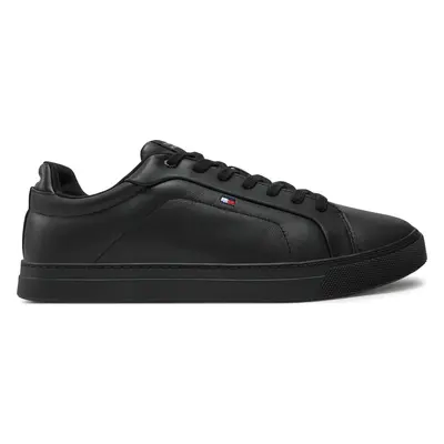 Sneakersy Tommy Hilfiger Icon Court Lth Flag Ess FM0FM05317 Černá