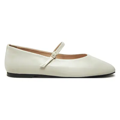 Baleríny Calvin Klein Mary Jane Ballerina - Lth HW0HW02307 Écru