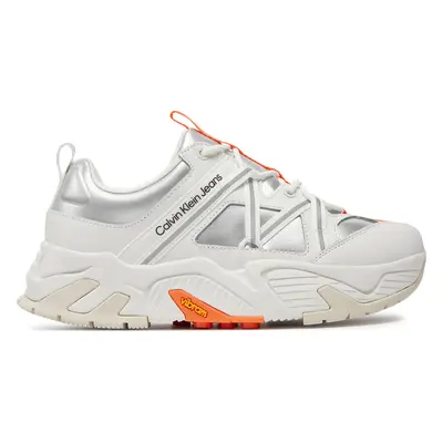 Sneakersy Calvin Klein Jeans Chunky Runner Vibram Refl YM0YM00717 Bílá