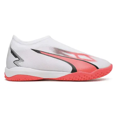 Boty na fotball Puma Ultra Match+ Laceless Junior Indoor Soccer 107517 01 Bílá