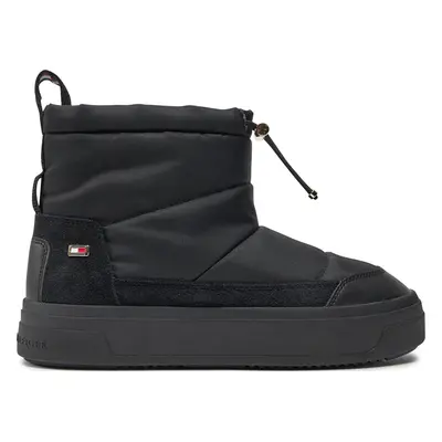 Sněhule Tommy Hilfiger Flag Nylon Mini Snowboot FW0FW08334 Černá