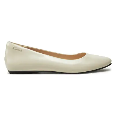 Baleríny Calvin Klein Round Ballerina HW0HW02449 Écru