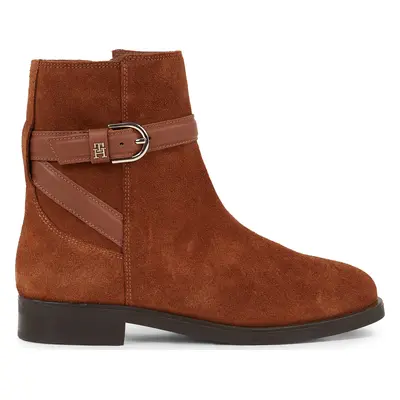 Polokozačky Tommy Hilfiger Elevated Essential Boot Suede FW0FW07482 Hnědá