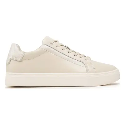 Sneakersy Calvin Klein Clean Cup Lace Up Nano Mono Mix HW0HW01592 Écru