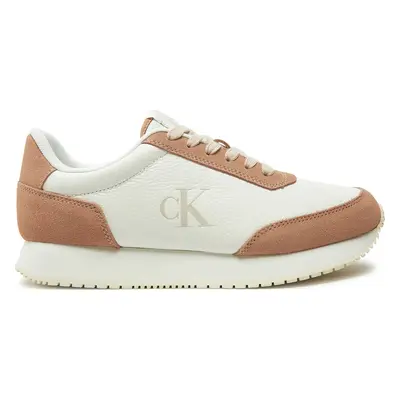 Sneakersy Calvin Klein Jeans Runner Laceup Low Mix Mg YW0YW01798 Bílá