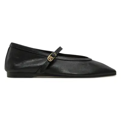 Baleríny Tommy Hilfiger Ballerina Maryjane Soft Leather FW0FW08354 Černá