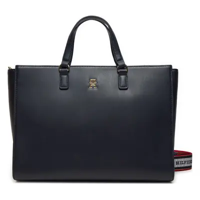 Kabelka Tommy Hilfiger Fresh Satchel Corp AW0AW16684 Tmavomodrá