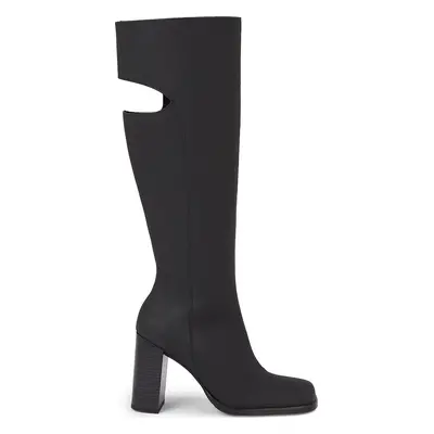 Kozačky Calvin Klein Jeans Long Heel Zip Boot Cut Out Edgy YW0YW01253 Černá