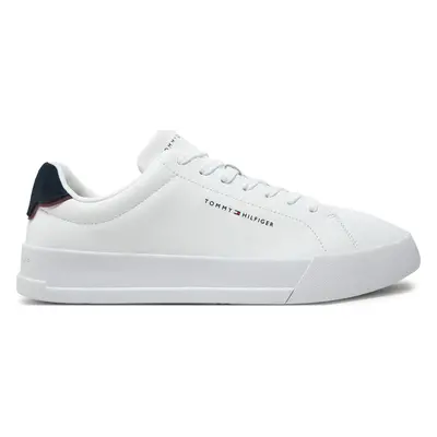 Sneakersy Tommy Hilfiger Th Court Lth Detail Ess FM0FM05367 Bílá