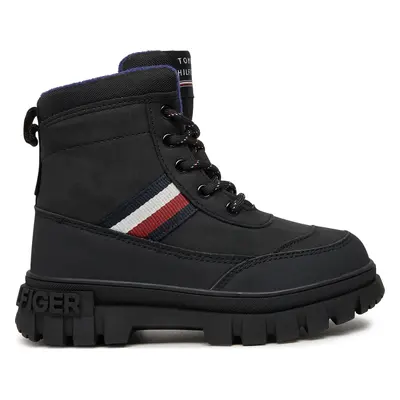 Turistická obuv Tommy Hilfiger Stripes Fur Boot T3X5-33713-1487 M Černá