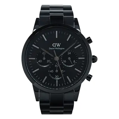 Hodinky Daniel Wellington Iconic Chronograph Link Onyx DW00100642 Černá