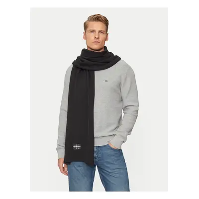 Šál Calvin Klein Jeans Mono Logo Patch Scarf K50K512457 Černá