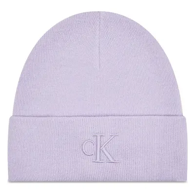 Čepice Calvin Klein Jeans Monogram Embro Beanie K60K612319 Fialová