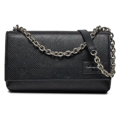 Kabelka Calvin Klein Jeans Sculpted Flap W/Chain25 Snake K60K611521 Černá