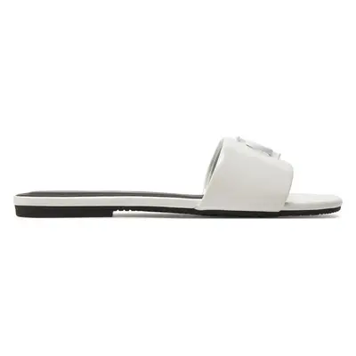 Nazouváky Calvin Klein Jeans Flat Sandal Slide Mg Met YW0YW01348 Bílá