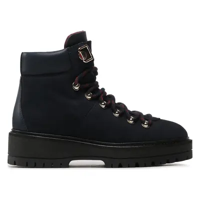 Turistická obuv Tommy Hilfiger Nubuck Outdoor Flat Boot FW0FW06724 Tmavomodrá