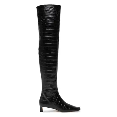 Mušketýrky MICHAEL Michael Kors Cosmo Crocodile Embossed Leather Boot 40F4CSMB5E Černá