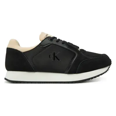 Sneakersy Calvin Klein Jeans Runner Laceup Low Mg Media YW0YW01644 Černá