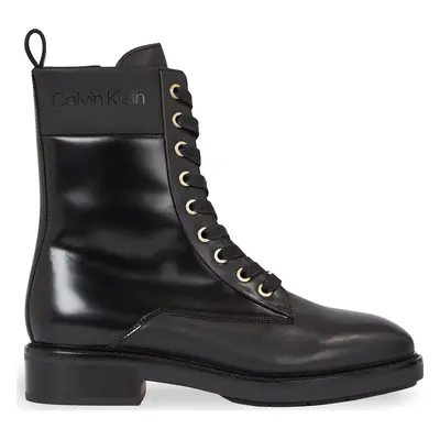 Turistická obuv Calvin Klein Rubber Sole Combat Boot Lg Wl HW0HW01715 Černá