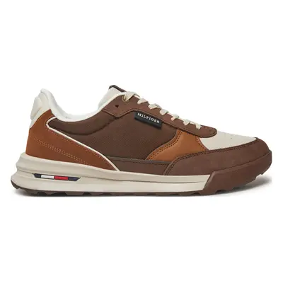 Sneakersy Tommy Hilfiger Retro Runner Mix Rwb FM0FM05371 Hnědá