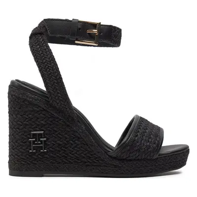 Espadrilky Tommy Hilfiger Th Rope High Wedge Sandal FW0FW07926 Černá