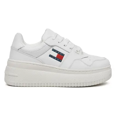 Sneakersy Tommy Jeans Tjw Retro Basket Flatform Ess EN0EN02506 Bílá