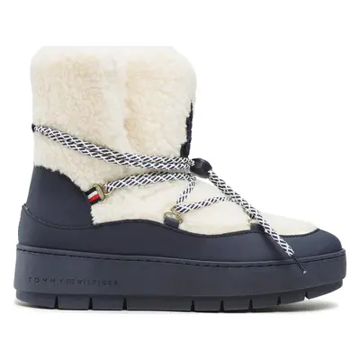 Sněhule Tommy Hilfiger Th Faux Fur Snow Bootie FW0FW06850 Écru