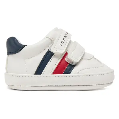 Sneakersy Tommy Hilfiger Stripe Low Cut Velcro T0B9-33831-1433 Bílá