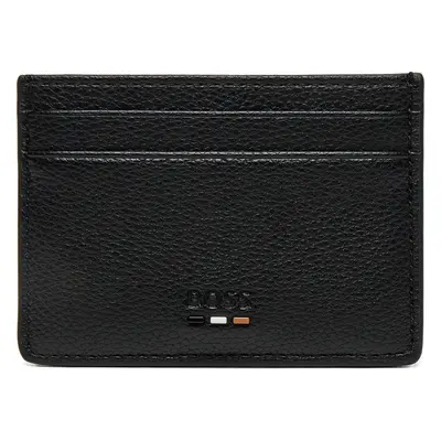 Pouzdro na kreditní karty BOSS Grained faux-leather card holder with signature details 50536513 