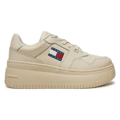 Sneakersy Tommy Jeans Retro Basket EN0EN02506 Béžová