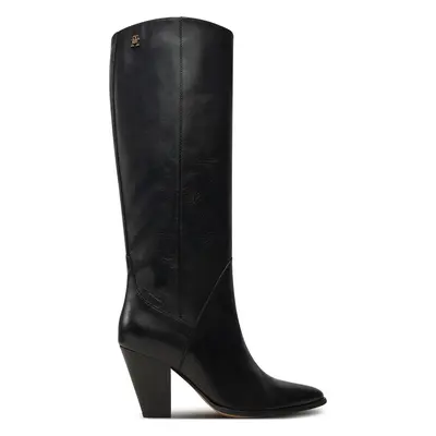 Kozačky Tommy Hilfiger High Cowboy Heel Boot Leather FW0FW08296 Černá